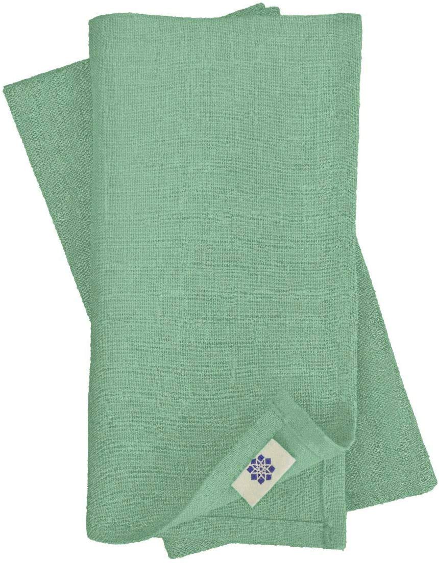 Linen & Cotton Napkins Set of 4 Hygge - 100% Linen, Mint Green (45 x 45 cm) Washable Square Serviettes Cloth for Home Dinner Table Decoration Restaurant Cafe Hotel Events Summer Party