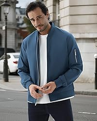 WULFUL Men's Bomber Jacket Lightweight Casual