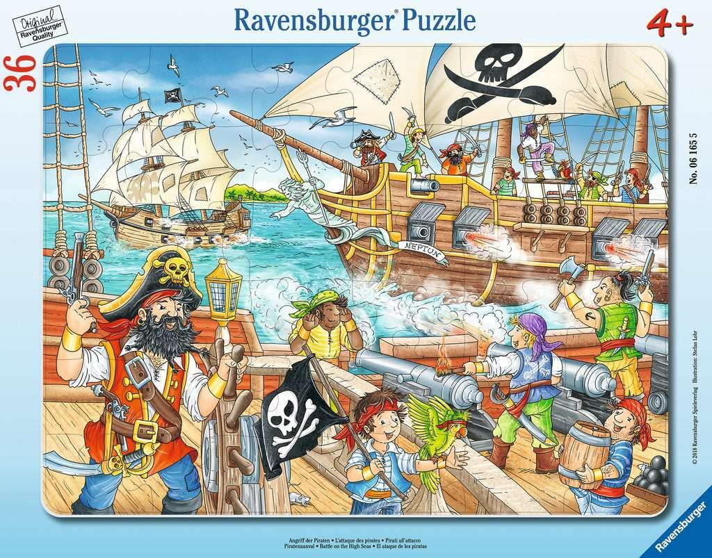 Ravensburger Children's Puzzle - 06165 Attack of Pirates - Frame Puzzle for Children from 4 Years with 36 Pieces