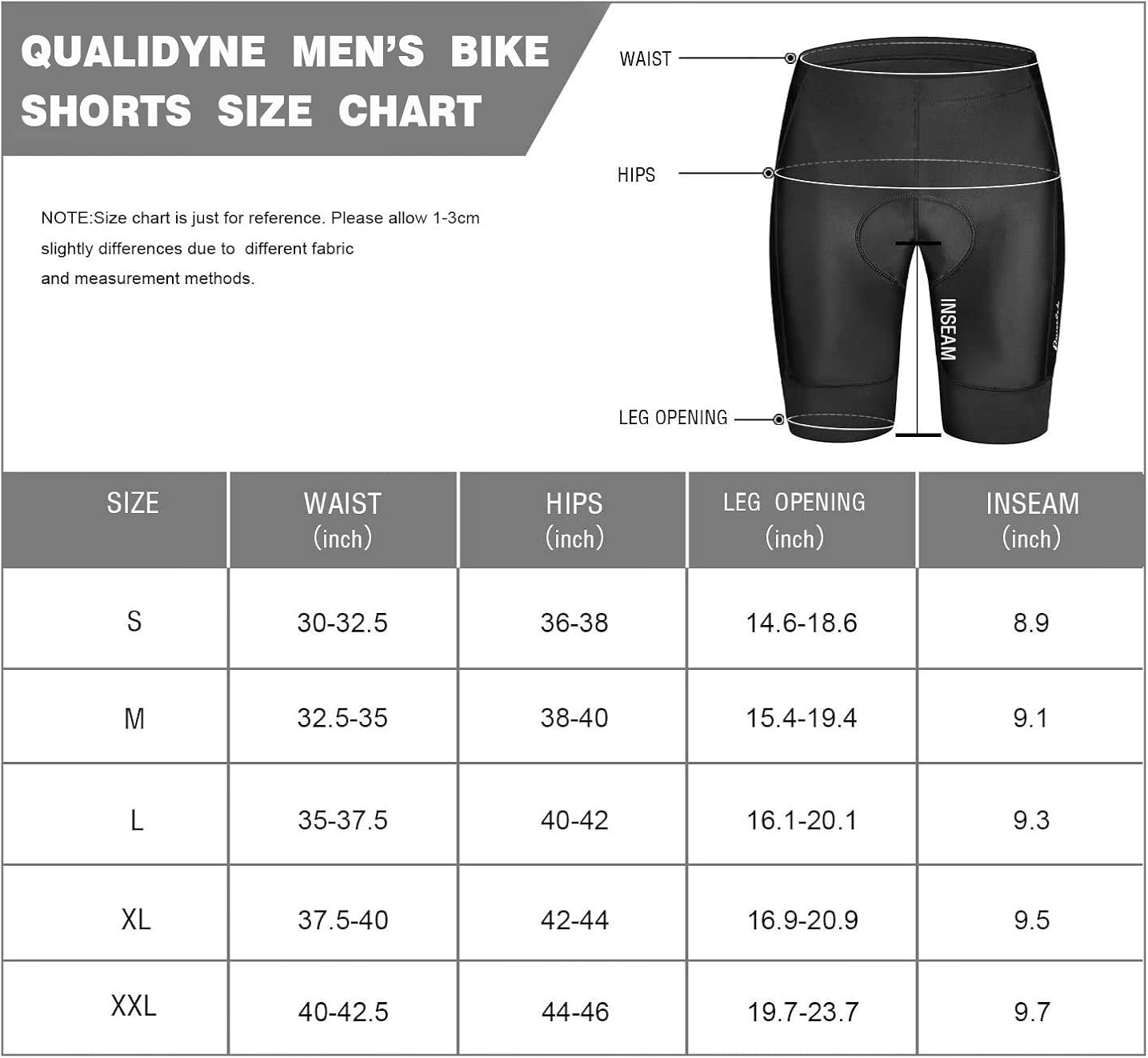 qualidyne Men's Bike Cycling Shorts, Bicycle Biking Riding Shorts, 3D Padded Half Pant -Quick Dry & Comfy: Clothing