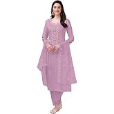 TRENDMALLS Women's Cotton Embroidery Work Kurta Pant with Dupatta