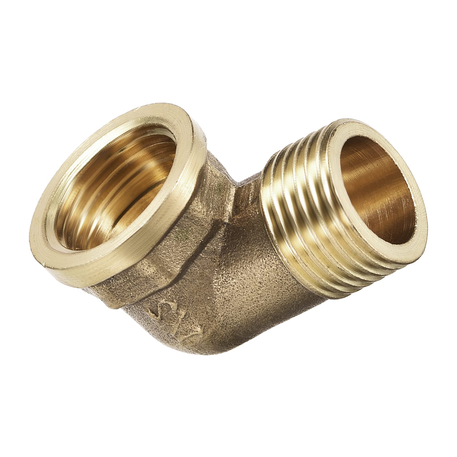 DTGN 1/2 PT x 1/2 PT(Male x Female) 90 Degree Elbow Pipe Fitting - Good for Water Pipe System - Brass Tube Fittings - Gold Tone