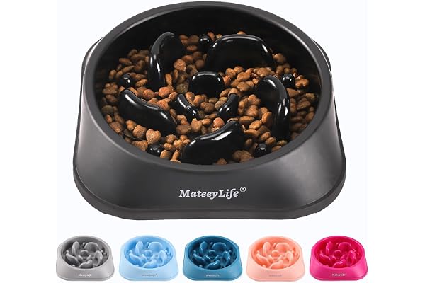 MateeyLife Slow Feeder Dog Bowls, Anti-Choking Puzzle Dog Food Bowls, Non Slip Interactive Dog Feeding Bowls that Slow Down E