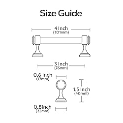 Alzassbg 10 Pack Polished Chrome Cabinet Pulls, 3