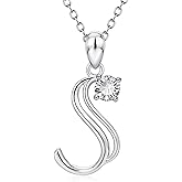 YFN Initial Necklace Sterling Silver Letters 26 Alphabet Pendant Necklace Jewelry