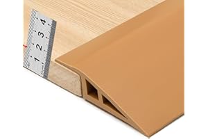 BNELL Carpet & Floor Edging Trim Strip,Self Adhesive-PVC Floor Transition Strip,Threshold Transitions Suitable for Threshold Height Less Than 15mm (6.56FT_Light Brown)