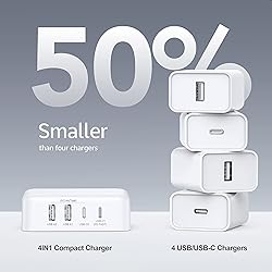 USB C Charger Block, 45W 4 Port USB C Fast Charging