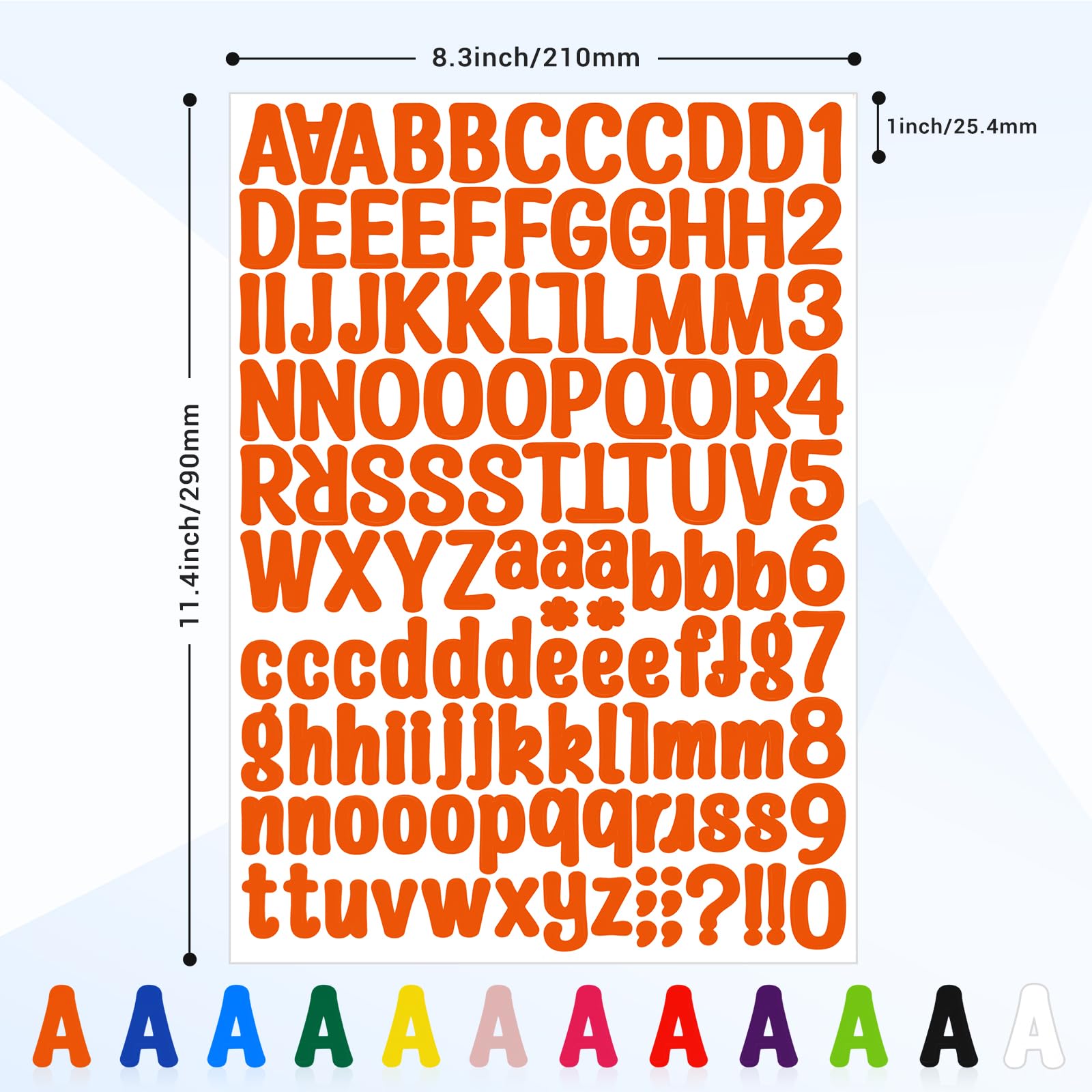 1512 Letter Stickers, 12 Sheets Alphabet Sticker, Vinyl Letters, Mailbox Numbers, Self Adhesive Sticks for Scrapbook, Graduation Cap, Water Bottle, Windows, 1 inch Multicolor Stick on Letters