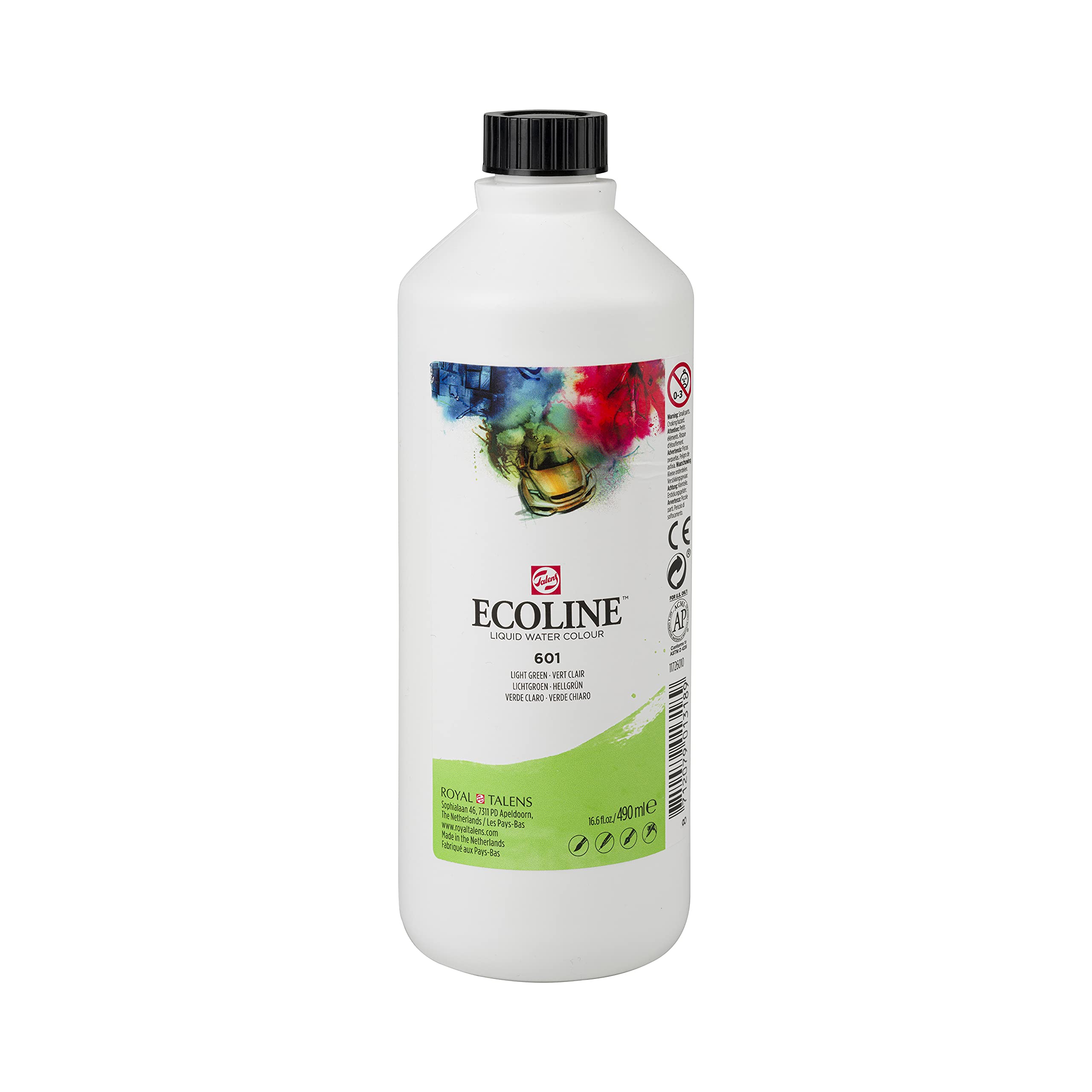 Ecoline Liquid Watercolour Bottle 490 ml Light green 601 (11726010) — image 1