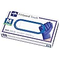 Medline FitGuard Touch Nitrile Exam Gloves, Disposable, Powder-Free, Cobalt Blue, Medium, Box of 100