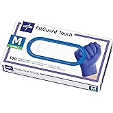 Medline FitGuard Touch Nitrile Exam Gloves, 100 Count, Medium, Powder Free, Disposable, Not Made with Natural Rubber Latex, Excellent Sense of Touch for Medical Tasks, Durable for Household Chores