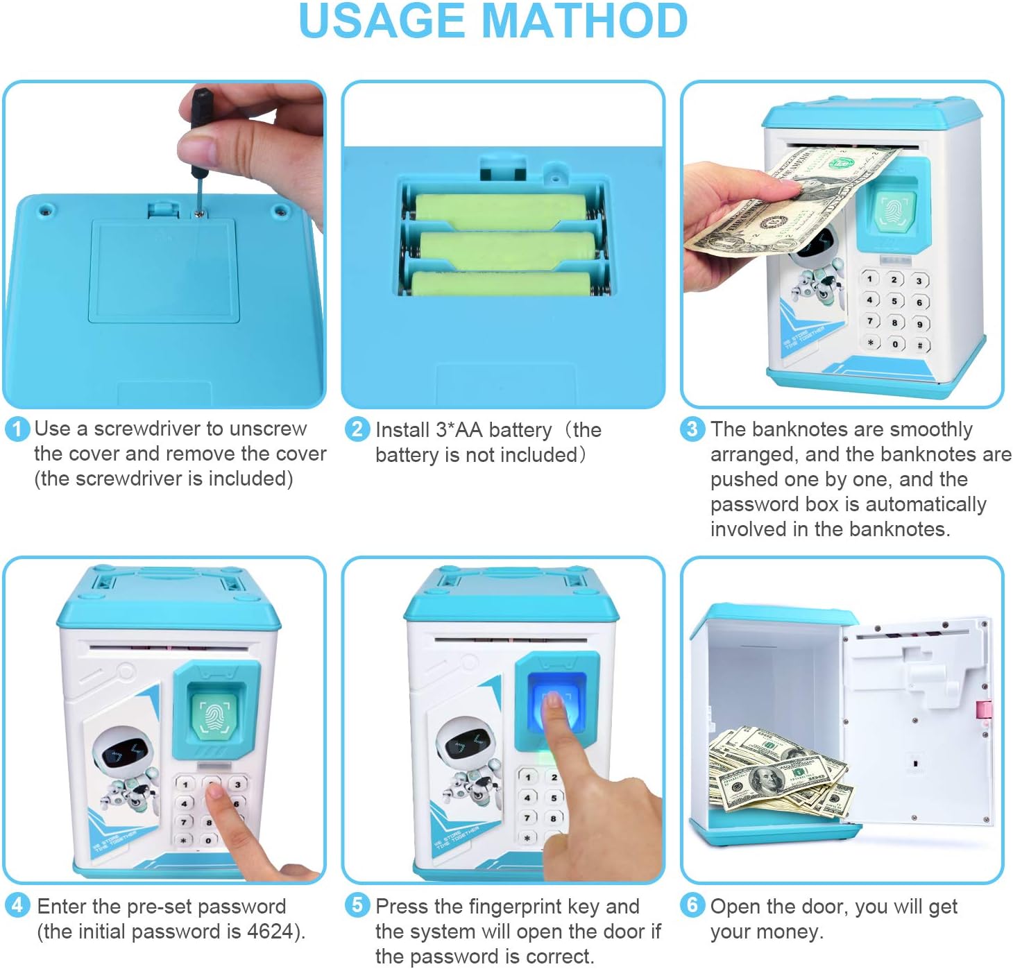 Amazon Lefree ミニatm電子コインバンク スマート電子貯金箱 パスワードミニatmバンク ミニatm電子コインバンクボックス 子供用 貯金箱 おもちゃ