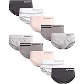 Reebok Hipster Panties for Women - 10 Pack Stretch Performance Seamless Underwear with Relaxed Tagless Waist (Sizes: S-XL)