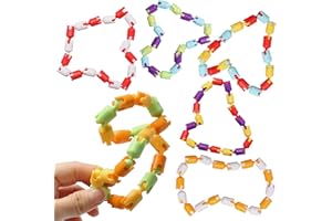 Boxgear Sensory Fidget Toys - 6PCS Multicolor Twisty Fidget Toys for Adults, Boys, Girls for Relaxation,Anxiety Stress Relief, Decompression-Squeeze, Twist, Chain Spinner Alternative Gift