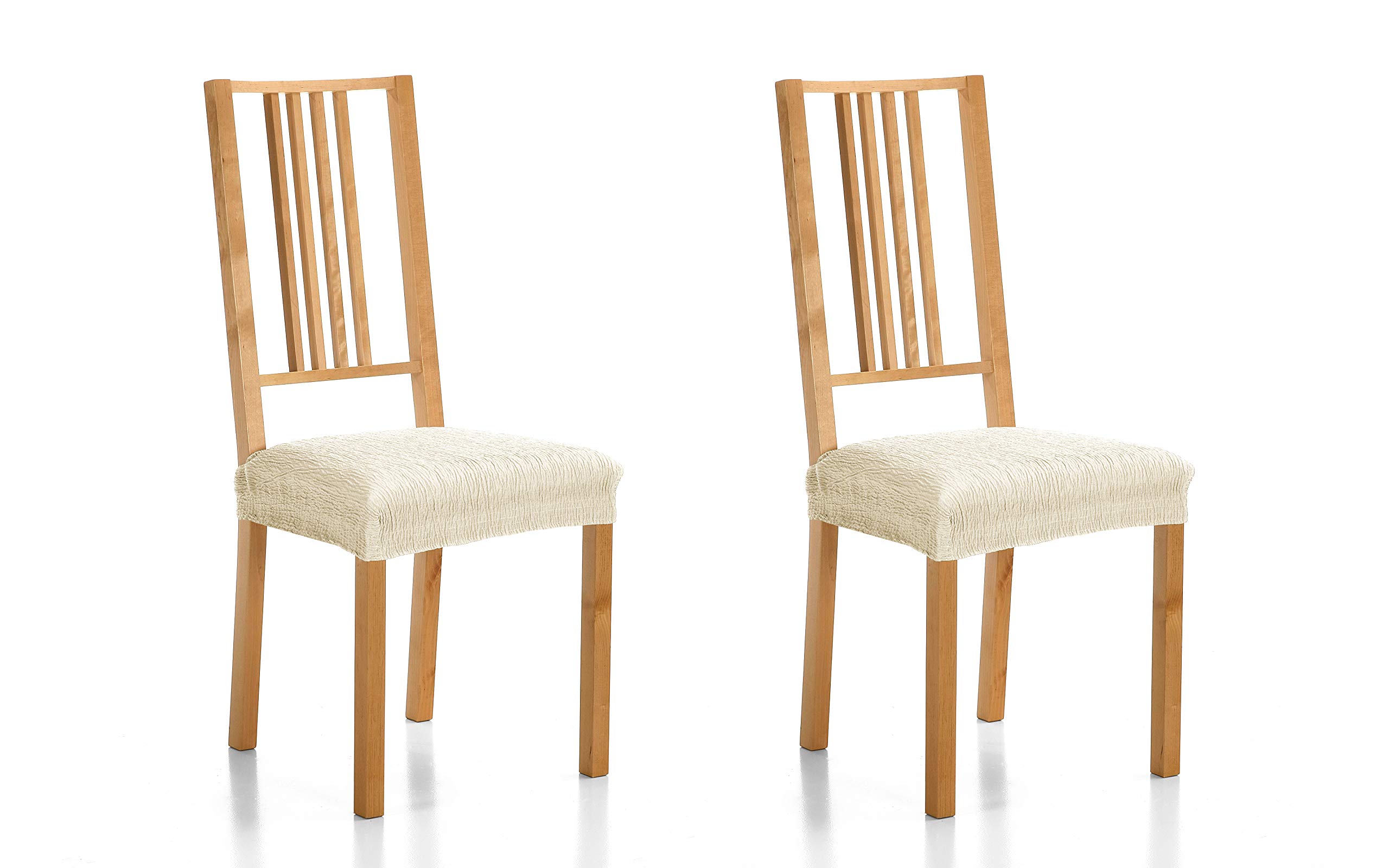 Martina Home Emilia Pack of Fabric Seat Covers 24x30x6 cm ivory white