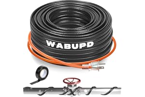WABUPD 3FT-200FT Heat Tape for Water Pipes, -40°F Deicing Pipe Heat Cable,Electric Heating Cable Pipe,Frezze Protection for Heat Trace Cable for Metal, Plastic Home Pipes,Gutter,120V 5W/ft（50FT）