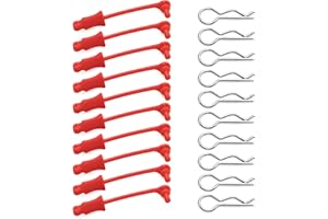 FRAIZOE RC 10Pcs RC Body Clips W/Pull Tabs R Pins Universal Shell Replacement Parts for 1/10 1/12 1/14 TRAXXAS ARRMA Axial Losi Redcat HPI Exceed Rc Car Crawler Truck Buggy Drone (Red)
