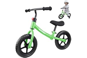 Elantrip Balance Bike, Lightweight Black Toddler Bike for 1-3 Year Old Boys, Birthday Gift Toys for 1-3 Year Old Boys and Girls, No Pedal Bikes for Kids with Adjustable Handlebar and seat
