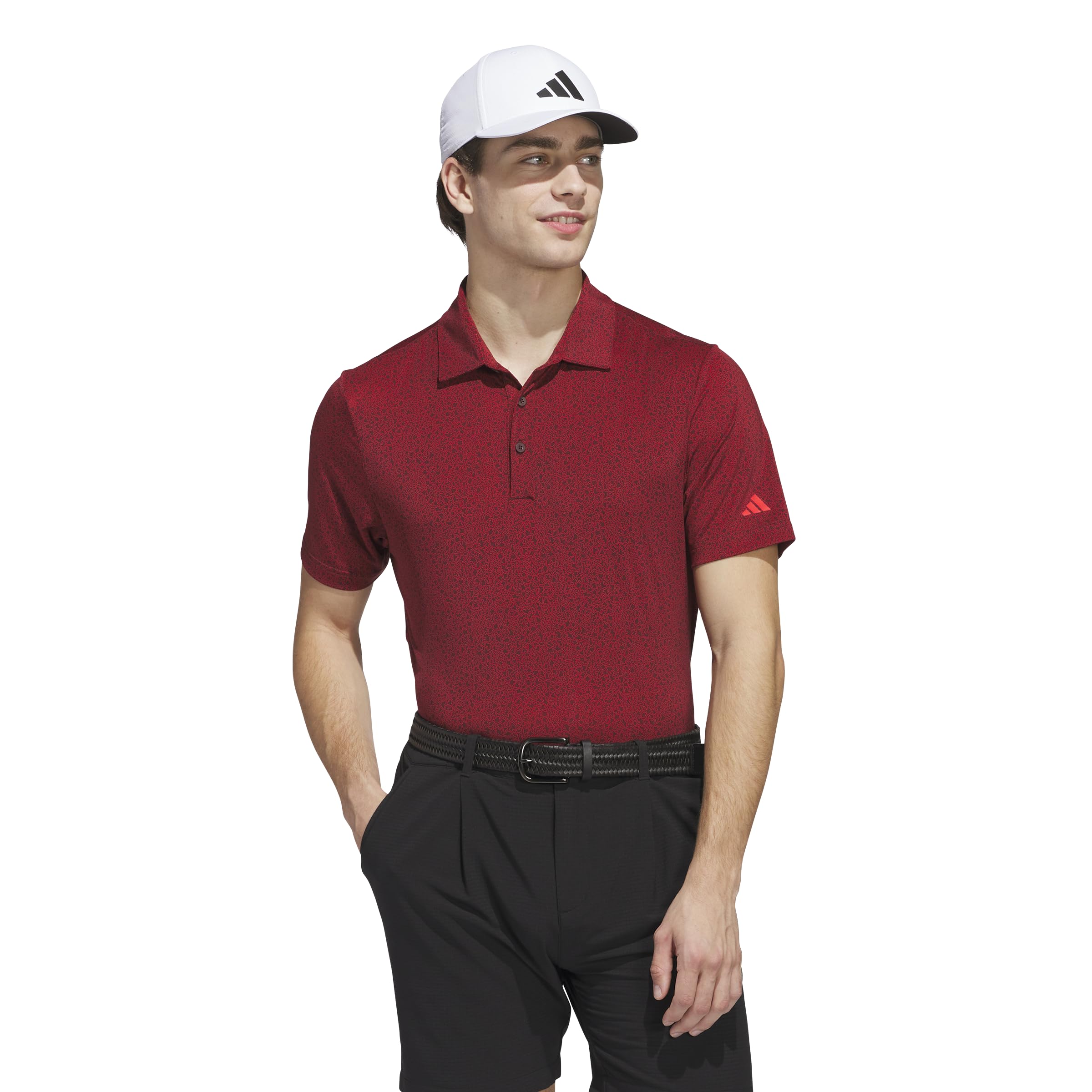 Adidas Men’s Ultimate365 Mini Bunker Polo Shirt, Aurora Ruby S25, Medium