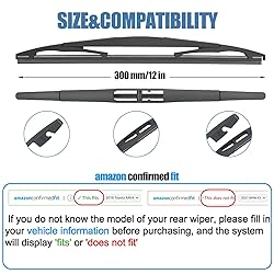 12" Rear Wiper Blade, Replacement Back Windshield
