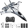 Falcon G1 RC Plane with 2.4 Ghz GyroScope Stabilization - 3 Channel Fighter Airplane with Dual Motor - Ready to Fly Glider with Led Night Light Jet Toy with Remote Control for Beginners, Kids & Adults
