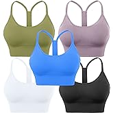 Evercute Racerback Sports Bras Padded Y Racer Back Cropped Bras for Yoga Workout Fitness Low Impact
