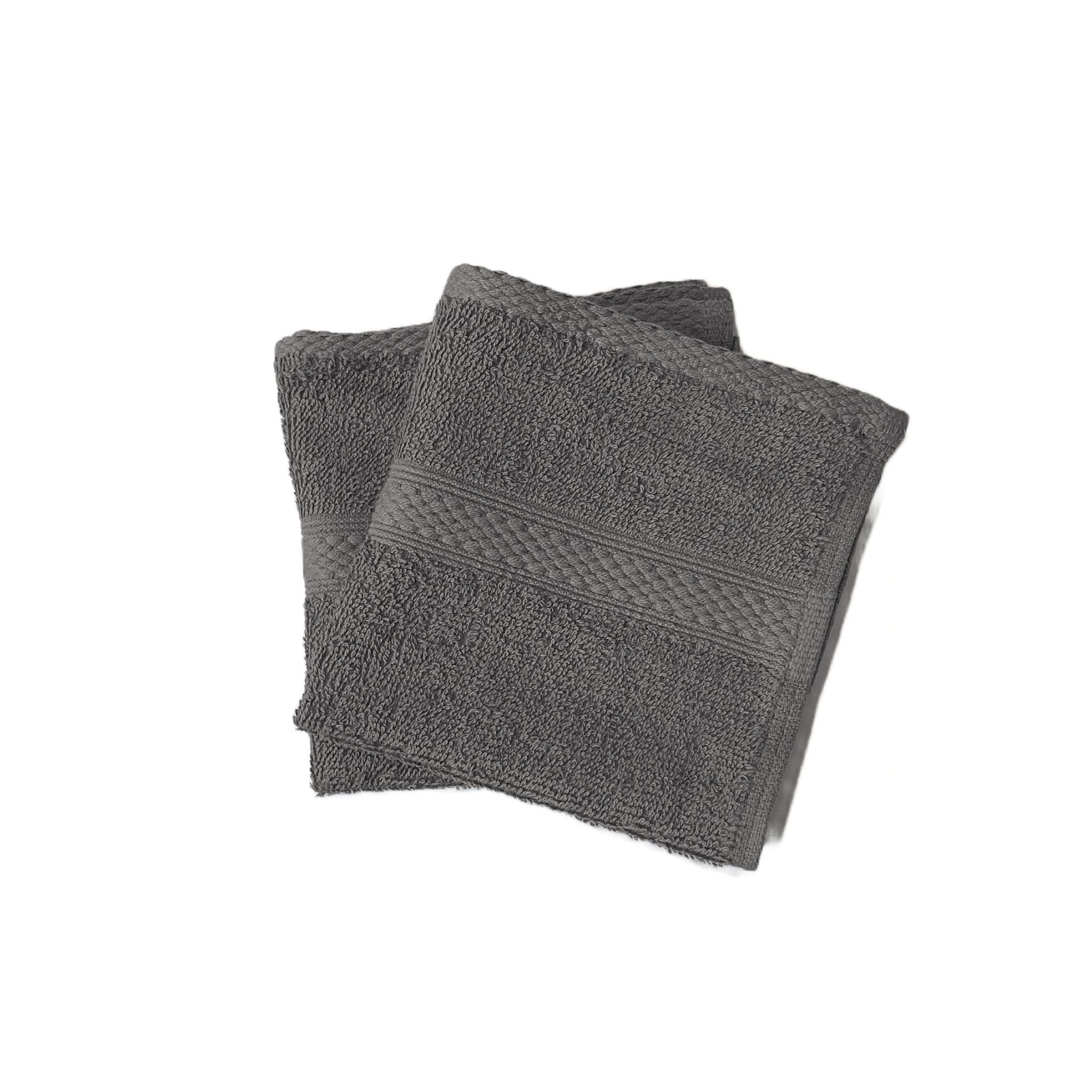 Lyra Linens - 100% Egyptian Cotton Face Flannel Washcloths - Pack of 2 OR 4 500 Gsm Facecloths, 30cm x 30cm Square, Quick Dry And Absorbent Makeup remover Cloths, Gym Towels (2, Charcoal Grey)