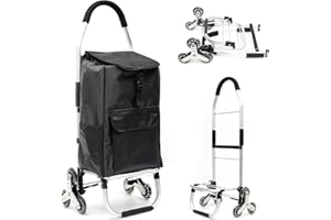 Folding Shopping Cart for Groceries Loading Stair Climbing Portable Folding Grocery Cart with Tri-Wheel Metal Utility Trolley