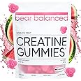 Bear Balanced Creatine Gummies for Men & Women - Creatine Monohydrate, L-Theanine, L-Tyrosine & B12 for Muscle Growth, Strength, and Focus, Watermelon Burst, 1 Pack