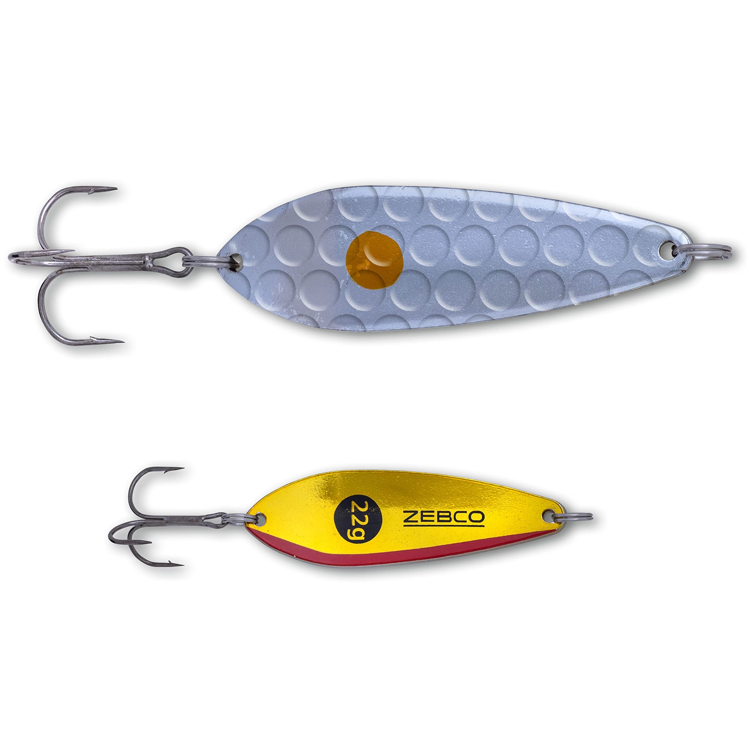 Zebco Premium Trophy Z-Slim Slim Blinker Fishing Lure Pike Bait with Sharp Treble Fishing Hooks for Predatory Fish Spinning Fishing, Silver/Gold/Red, 10g