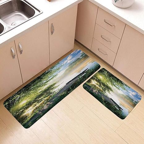 Art - Juego de 2 alfombrillas de baño antideslizantes y suaves, 61 x 91