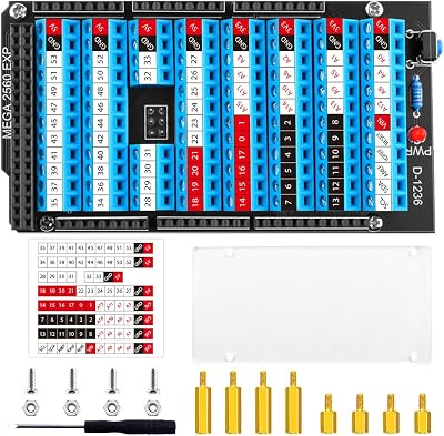 GeeekPi MEGA 2560 R3 Terminal Block Breakout HAT w/ Reset Button LED GPIO Exp