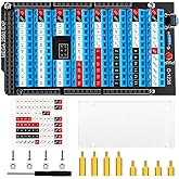 GeeekPi Screw Terminal Block Breakout Board HAT with Reset Button and LED Indicator, GPIO Expansion Board Breakout Module for Arduino MEGA 2560 R3