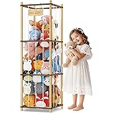 Stuffed Animal Storage, Two-Tone Wood Toy Storage, Space Save Zoo Toy Organizer, Large Capacity Stuffed Animal Holder for Toddler, Gift for Playroom Bedroom Nursery, WJJ-S1