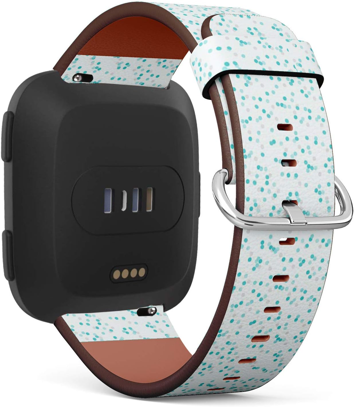 Compatible with Fitbit Versa - Quick-Release Leather Band Bracelet Strap Wristband Replacement - Glitter Swatch