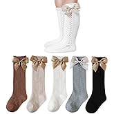 EPEIUS Baby Knee High Socks - Baby Girls Seamless Tube Ruffled Stockings Cotton Long Socks Over the Knee Sox 0-6 Years