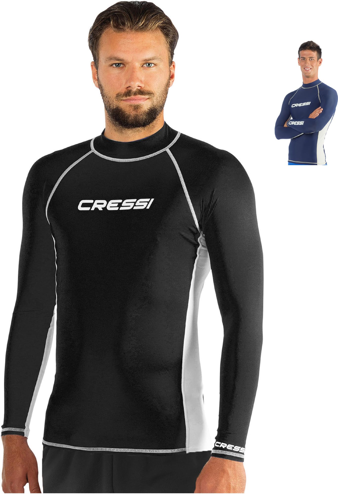 Cressi Men RASH GUARD MAN LONG SLEEVE Rash Guard - Black, L/4 (52)
