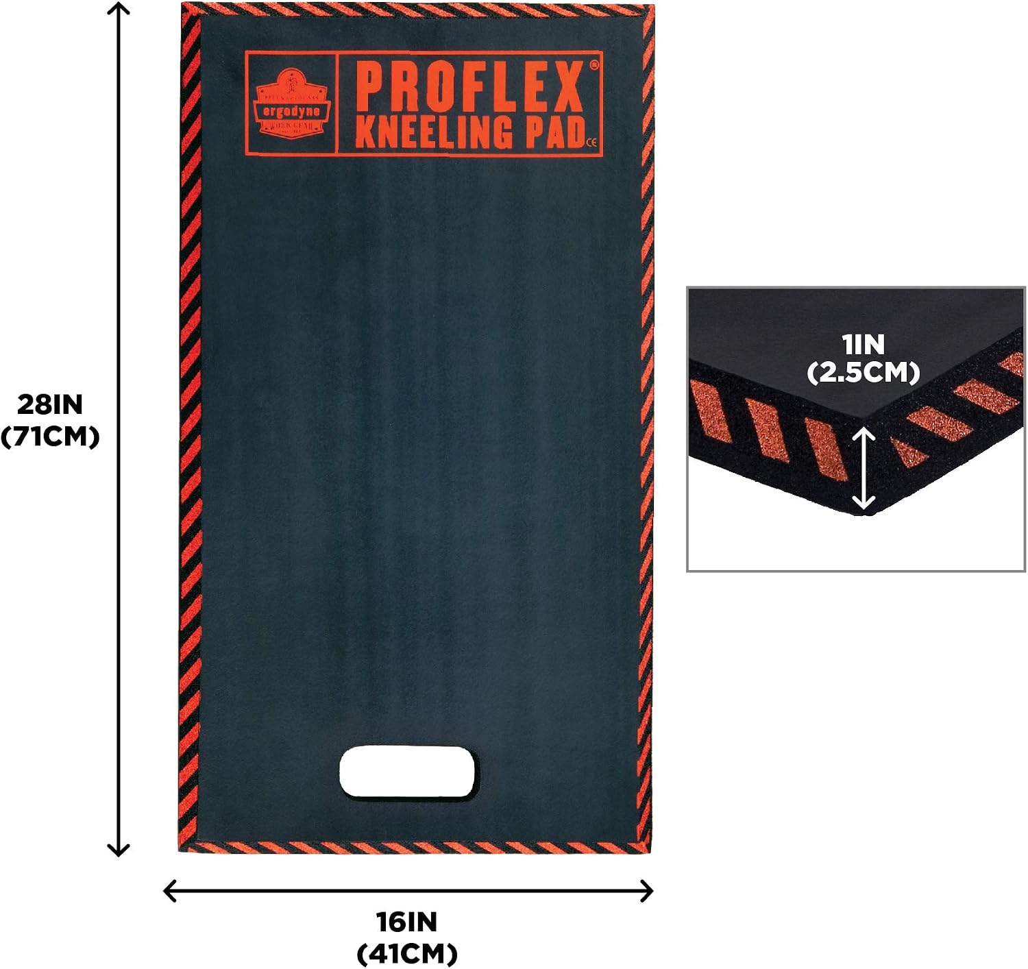 Ergodyne ProFlex 385 Kneeling Pad, Foam Knee Cushion, Water Resistant Kneeling Mat, 16" x 28" x 1", Black, 16-by-28-Inch - Image 4