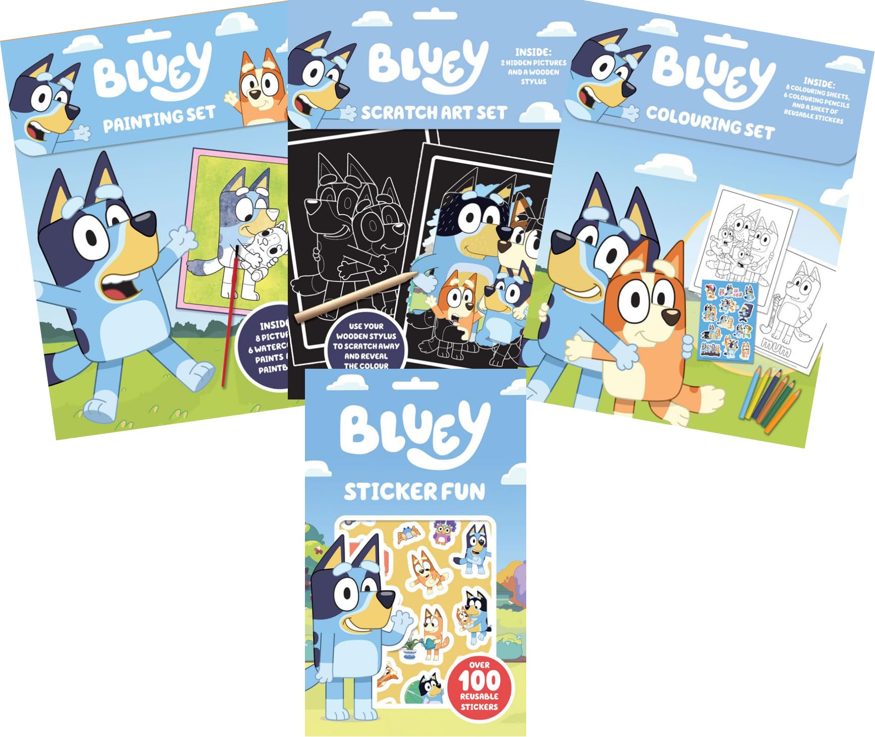 Anila's Bluey Activity Set with Colouring Set, Painting Set, Sticker Book & Scratch Art. — image 1