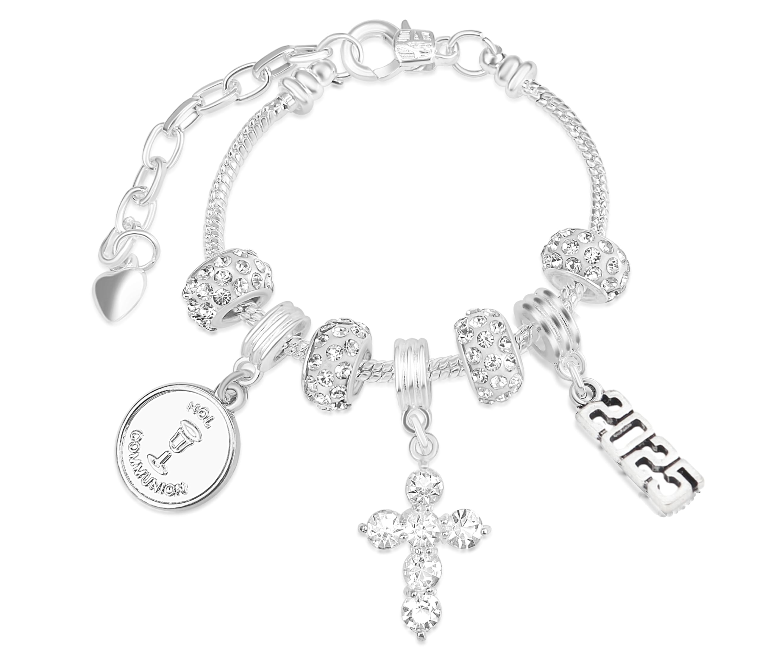 First Holy Communion Crystal Charm Bracelet and Gift Box (Style 7)
