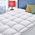 Twin Size Mattress Topper for Back Pain, Cooling Extra Thick Mattress Pad Cover with 8-21 inch Deep Pocket, Plush Pillow Top Mattress Topper Overfilled with Down Alternative, Twin Size, White
