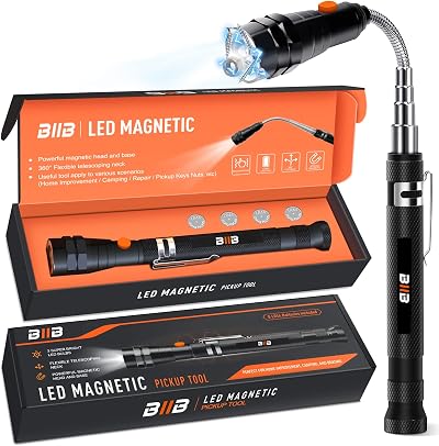 BIIB LED Magnetic Pick-Up Tool with 360° LED Light 22in Reach