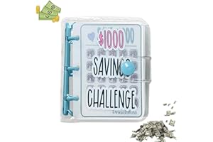 1000 Challenge Binder Money Saving with Envelopes Reusable Budget Challenges Book Cash Fund for Office Home School