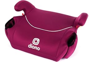 Diono Solana, No Latch, Single Backless Booster Car Seat, Lightweight, Machine Washable Covers, Cup Holders, Pink