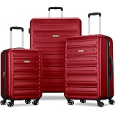 American Tourister Westridge Hardside Luggage Set with Spinner Wheels, Holly Red, 3PC Set (CO/M/L)