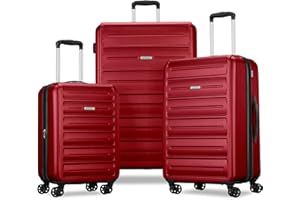American Tourister Westridge Hardside Luggage Set with Spinner Wheels, Holly Red, 3PC Set (CO/M/L)