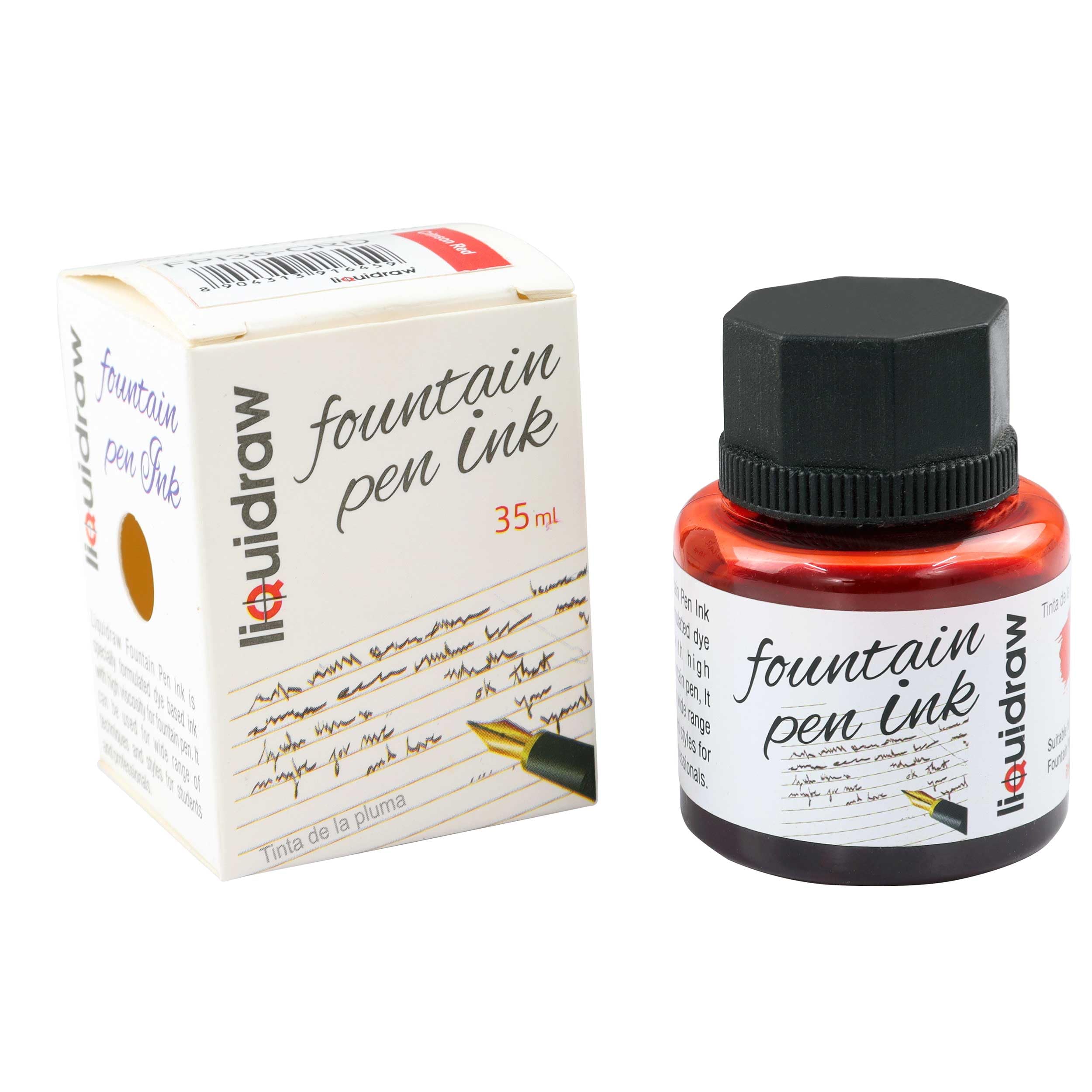 Liquidraw Fountain Pen Ink Bottles 10 Assorted Colours 35ml Inks Suitable for Calligraphy Ink Selection Available Black, Blue, Red, Green, Brown, Violet Purple, Yellow Etc ()