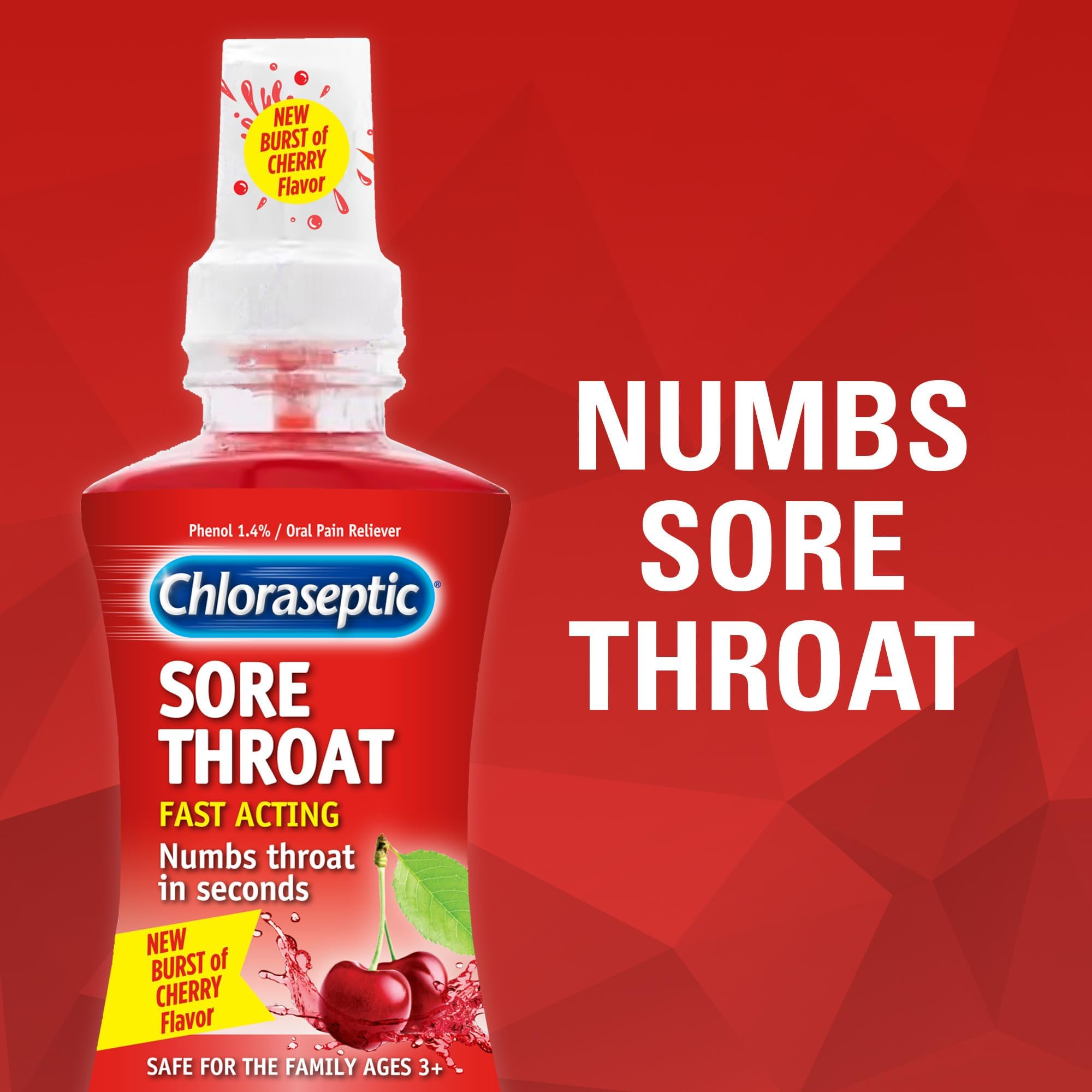 Chloraseptic Sore Throat Spray, Cherry Flavor, 6 fl oz