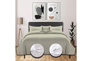eBeddy Linens Luxury 800 TC Ultra Silky Soft Egyptian Cotton Oversized King 120x98 Size 3-Pieces Duvet Cover Hidden Zipper Closer & Corner Ties Durable and Fade Resistant Silver Grey Striped