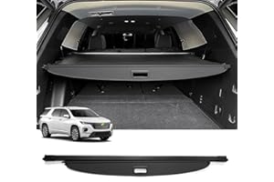 Powerty Cargo Cover for 2018-2024 2025 Chevy Chevrolet Traverse Accessories Trunk Cover Retractable Trunk Shielding Shade Cargo Luggage Cover Black